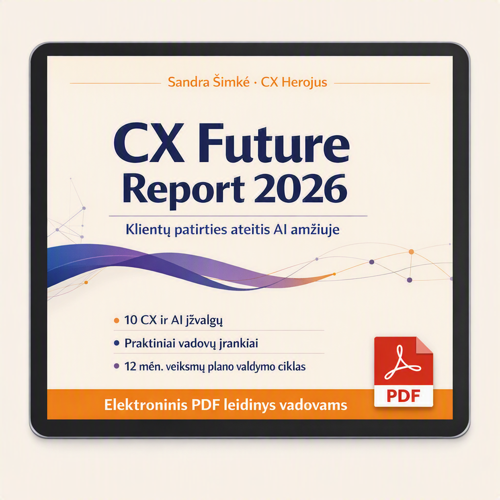 CX Future Report 2026: klientų patirties ateitis AI amžiuje (skaitmeninis leidinys išsiunčiamas el. paštu per 24 val.)
